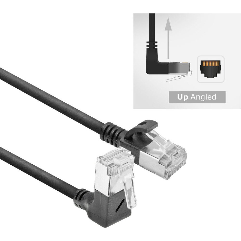 ACT CAT6A U/FTP SLM U-ANG BK 0.50M