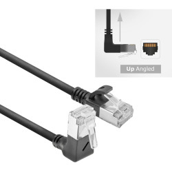 ACT CAT6A U/FTP SLM U-ANG BK 0.50M