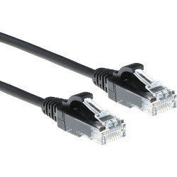 ACT CAT6 U/UTP SLIMLINE BK 0.25M
