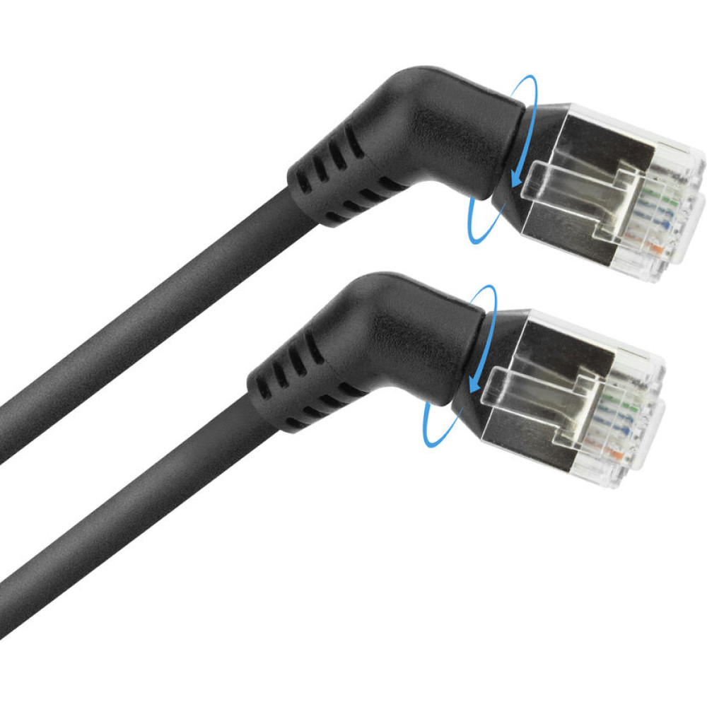 ACT CAT6A U/FTP SLIM R360 BK 2.0M