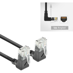 ACT CAT6A UTP SL U/U-ANG BK 0.25M