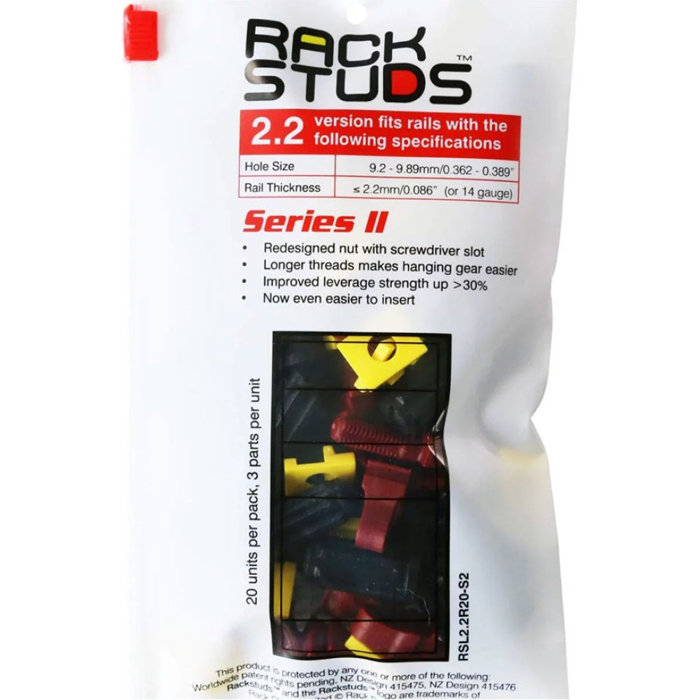 Minkels RACKSTUDS 2.2MM RED 20 PCS