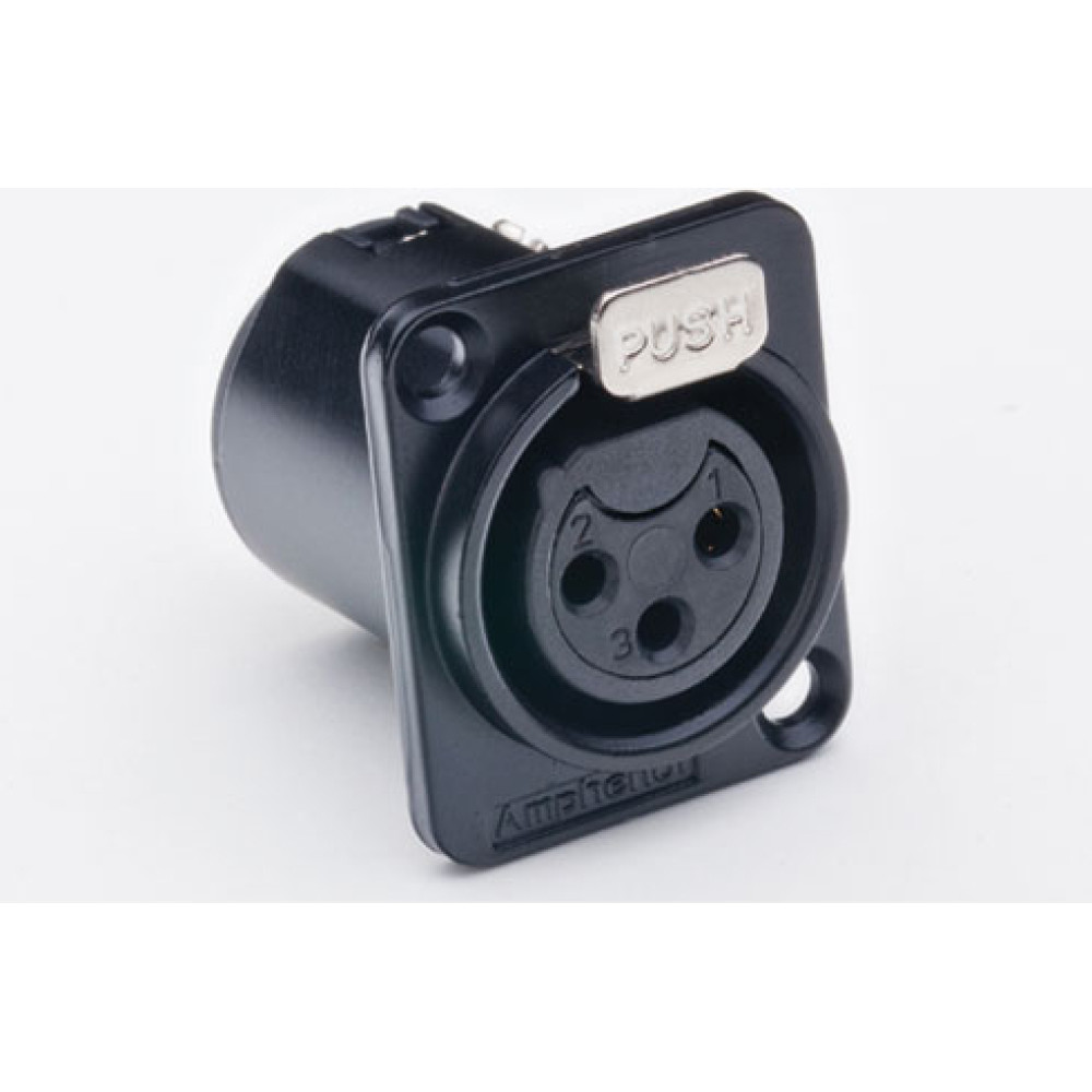 Amphenol XLR-3 AC CHASSIS FEMALE BK