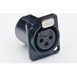 Amphenol XLR-3 AC CHASSIS FEMALE BK