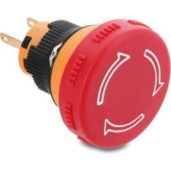 Delock Mushroom-Head Push Button for Installation 16 mm 2 x solder terminals plastic 32 mm &Oslash;