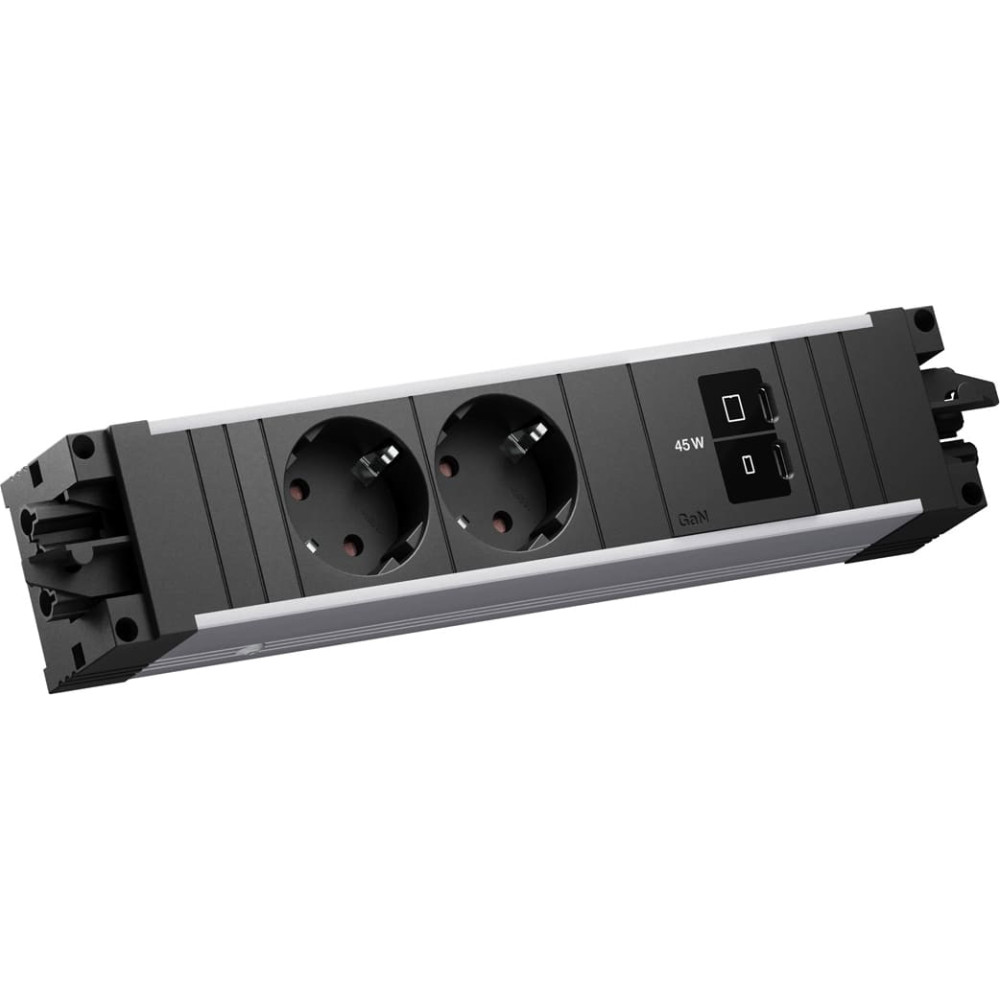 Bachmann STEP ALU 2xCEE7/3, 1x USB C/C 45W