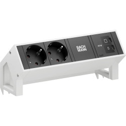 Bachmann DESK2 2xCEE7/3 1xUSB C/C 45W, L=0.2m RAL9010