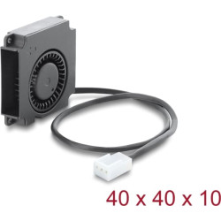 Delock Radial Fan / Blower Fan 12 V DC 40 x 40 x 10 mm with 3 pin fan connector, black