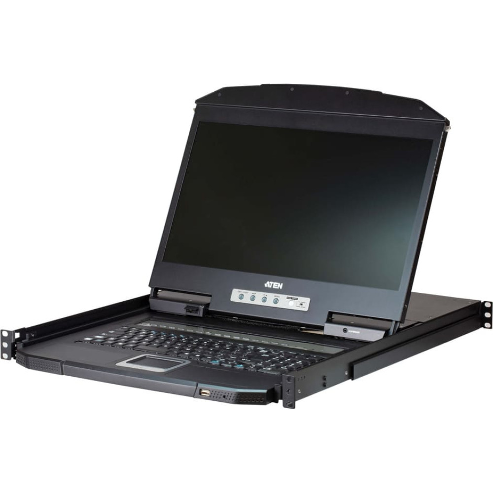 Aten CL3108NX KVM-Switch, 18,5" TFT, VGA, PS/2-USB, 8 Port, DE-Layout