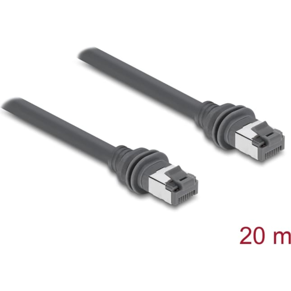 Delock RJ45 Patch Cable Cat.6 compatible with Starlink Gen3 - 20 m grey