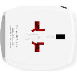 Skross MUV USB 2A Universal 2-pole Travel Adapter, worldwide