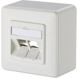 Metz Connect Keystone Anschlussdose AP 2 Port unbestückt reinweiß