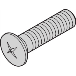 Schroff Countersunk Screw, Raised, Cross Recess, M2.5x10 mm, Steel Nickel Plated