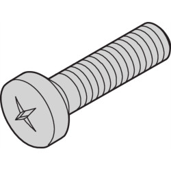 Schroff Panhead Screw, Pozidrive, Cross Recess M2.5x16, Steel Nickel Plated