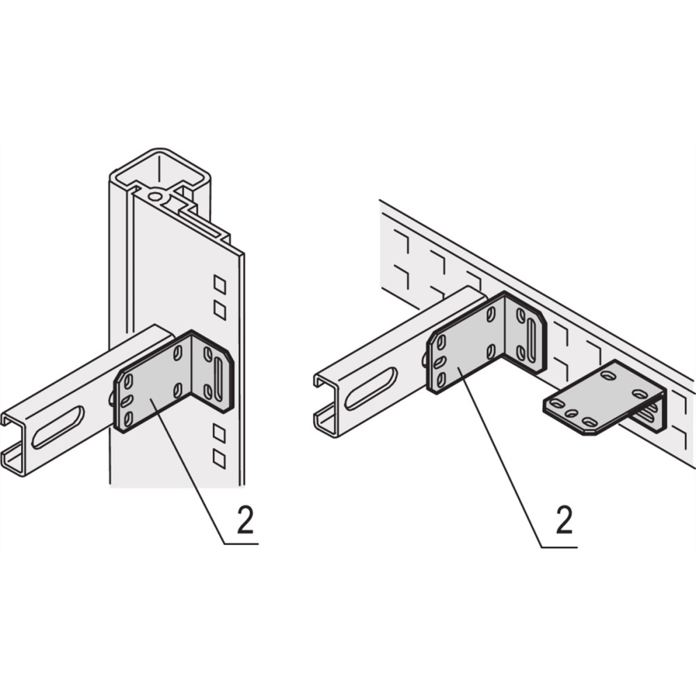 Schroff Eurorack C-Rail Mounting Bracket for cabinet uprights or depth members
