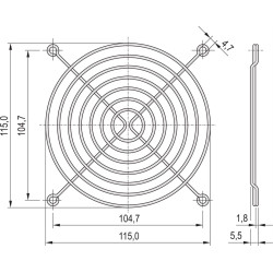 Schroff Protective Grille, Metal, Screw?On
