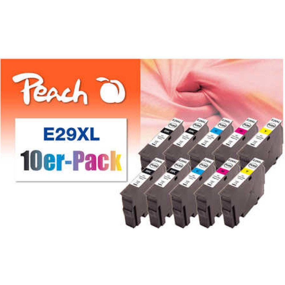 Peach 0F319987 tintes kārtridžs 10 pcs Melns, Tirkīzzils, Fuksīns, Dzeltens