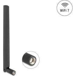 Delock WiFi 7 Antenna RP-SMA plug 2.0 - 4.4 dBi 17 cm omnidirectional with tilt joint black