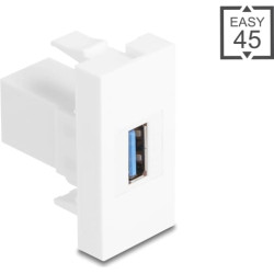 Delock Easy 45 Modul USB 5 Gbps Type-A female to USB 5 Gbps Type-A female white (1:1)