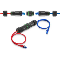 Delock Cable Connector RJ45 jack to RJ45 jack Cat.6 with M16 thread IP68 dust and waterproof