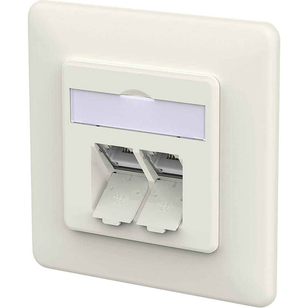 Metz Connect E-DAT C6A LSA++ Dose, 2 Port, UP, reinweiß