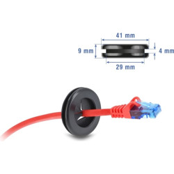 Delock Rubber Cable Bushing round Ø 32 mm black