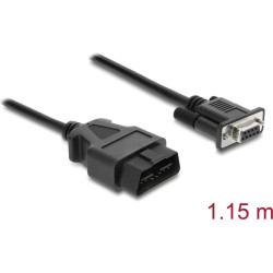 Delock Adapter Cable OBD-2 male to Sub-D 9 pin female with screws 1.15 m