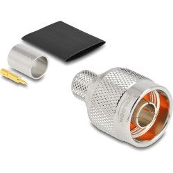 Delock N plug for crimping LMR 400 with matching shrink tube