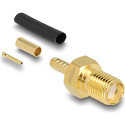 Delock SMA jack for crimping RG-174 / RG-316 with matching shrink tube