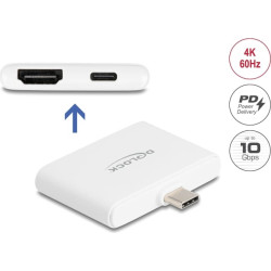 Delock USB Type-C™ Adapter to HDMI 4K 60 Hz and USB Type-C™ Data + PD 94 W