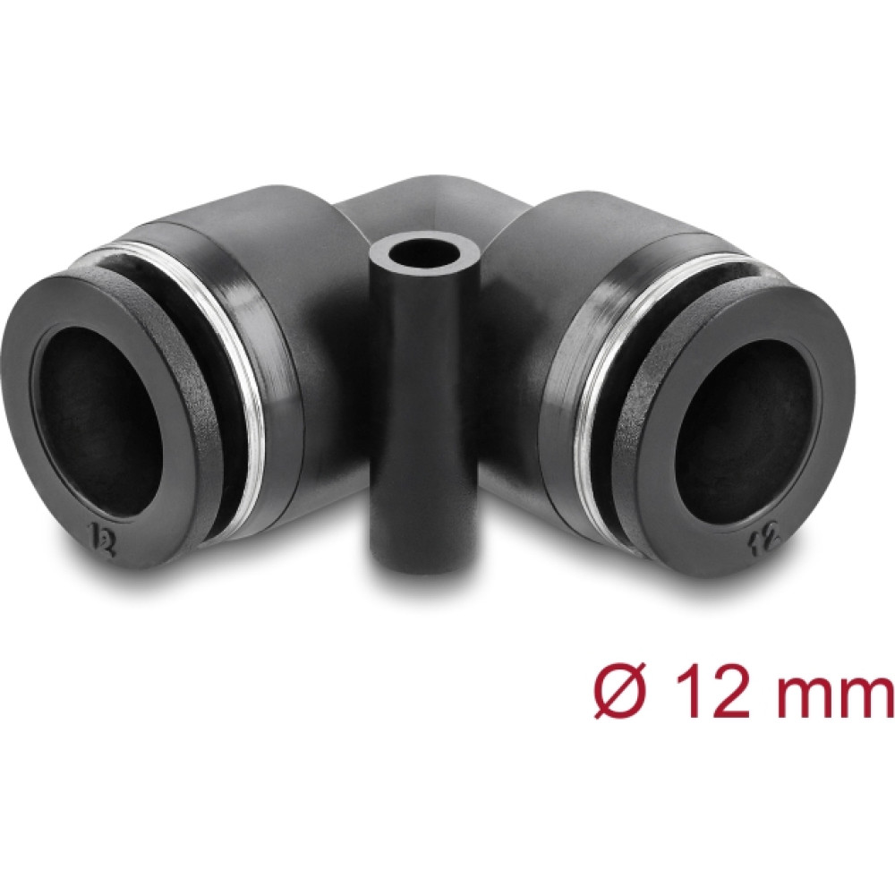 Delock Pneumatic Connector 12 mm with mounting hole 90° angled