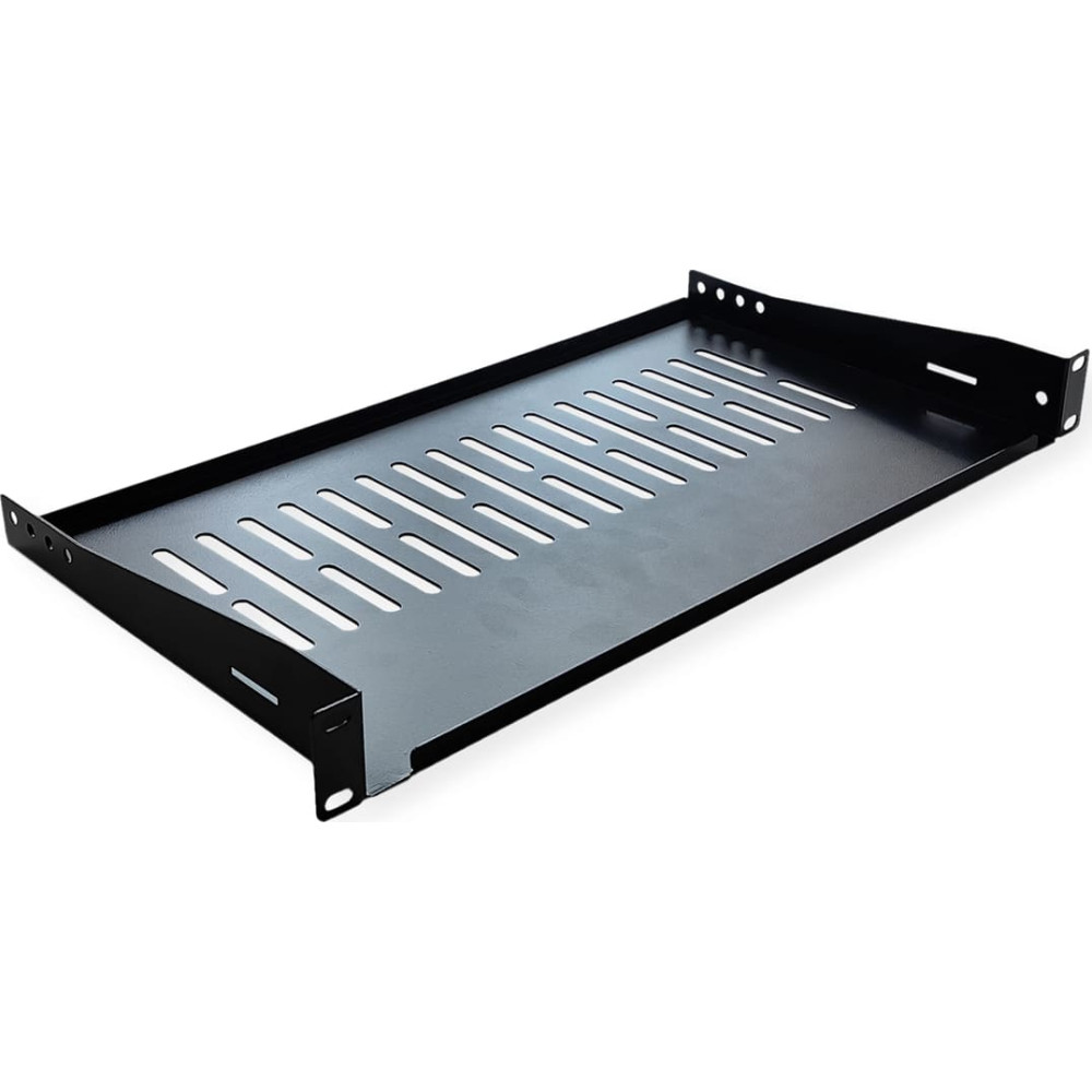 Value 19"-Fixed Shelf, 440 x 250mm, max. 10kg, 1U, U-Shape, black