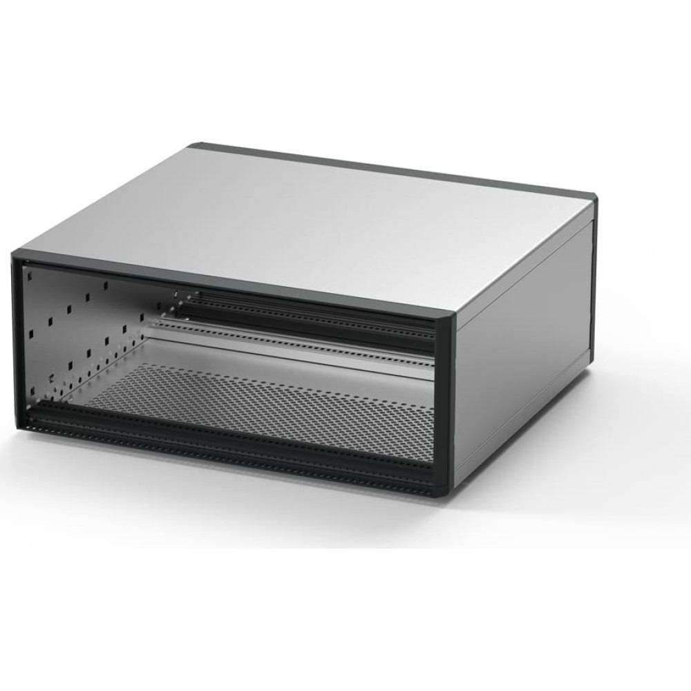 Schroff RatiopacPRO, Complete Case, Desktop, Retrofittable Shielding, Front Trim, 3 U, 28 HP, 255 mm
