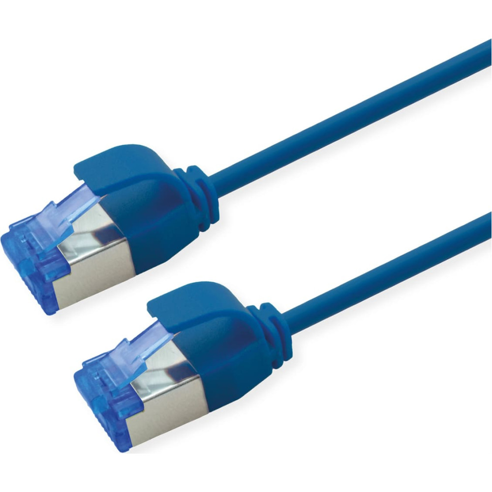Roline S/FTP Patch Cord Cat.6A / Class EA, LSOH, Slim, PoE, blue, 10 m