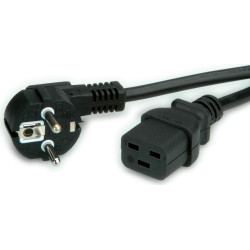 Value Power Cord 3P German Type, IEC320 - C19 16A, black, 0.8 m
