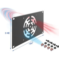 Delock 10&Prime; 3U Rack Cover for 1 fan 120 x 120 mm dark grey