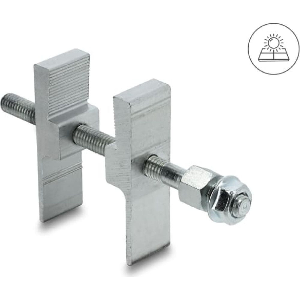 Delock Clamp for Animal Repellent Barrier / Pigeon Repellent for Photovoltaic Solar Modules aluminium