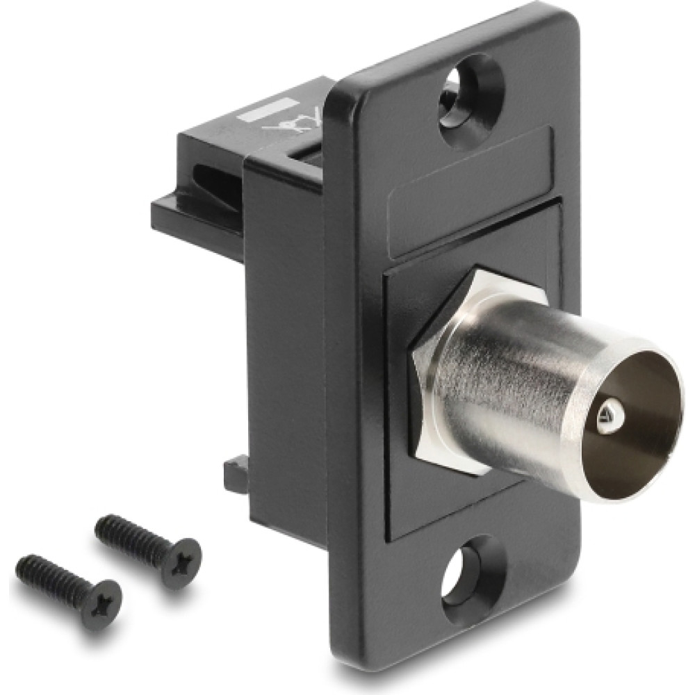 Delock Panel Mount IEC male to F female black