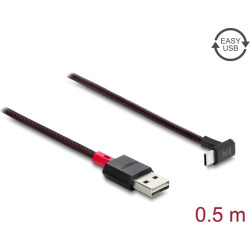 Delock EASY-USB 2.0 Cable Type-A male to USB Type-C&trade; male angled up / down 0,5 m black