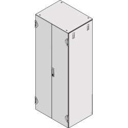 Schroff Varistar Double Door, IP 20, Plain, 3-Point Locking, RAL 7021, 1200H 800W