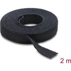 Delock Hook-and-loop tape on roll L 2 m x W 13 mm black
