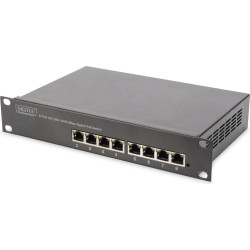 Digitus Gigabit Ethernet PoE switch, 8-port PoE+, 10\", up to 80 W PoE budget