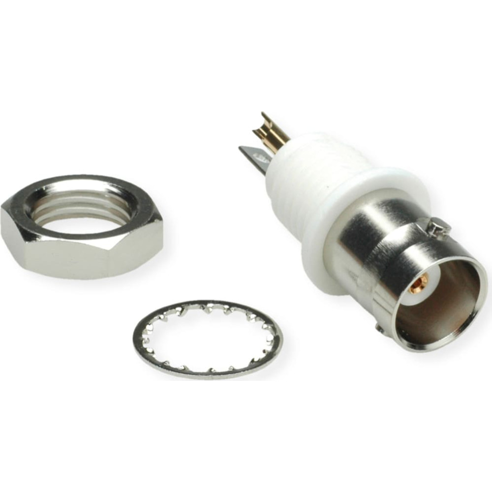 Teleg&auml;rtner Karl G&auml;rtner  TELEG&Auml;RTNER BNC Bulkhead Socket, insulated with white insulating flange