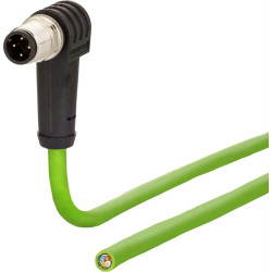 Metz Connect Anschlussleitung M12 Stecker 4-polig D-kodiert, gewinkelt, 1 m