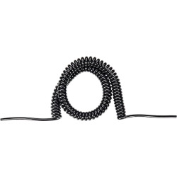 Bachmann Wendelleitung 0,5m-2m sw 0,2m gerade, H05VV-F 3G1,5mm&sup2;, glatt geschnitten