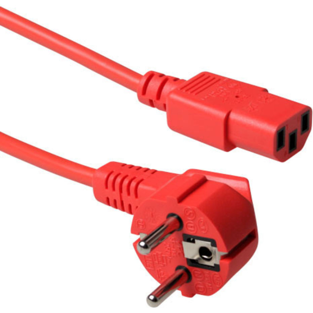 ACT PWRCORD CEE7/7 ANG-C13 RD 5.0M
