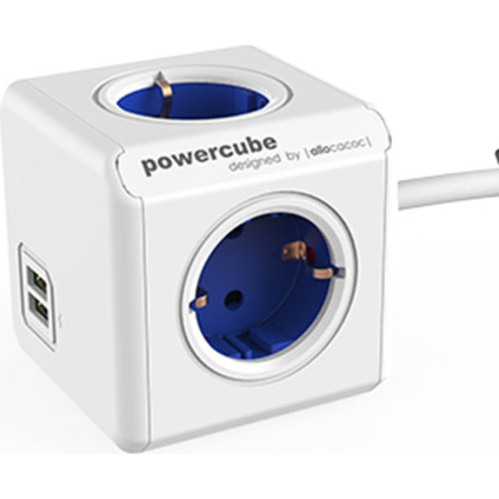 Allocacoc POWERCUBE EXT. USB 1.5M BL