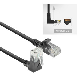 ACT CAT6A U/UTP SLIM U-ANG BK 5.0M