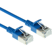 Patch cable U/FTP CAT6A, slimline, 25cm, LSZH, blue, ACT