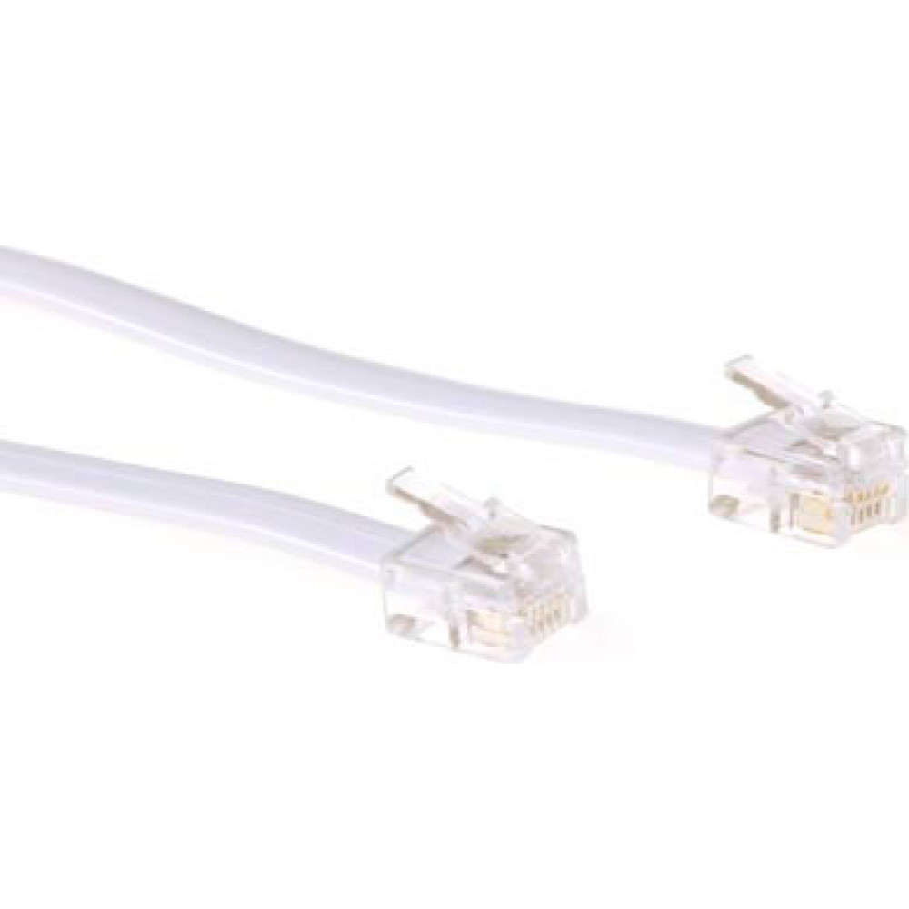 ACT RJ12-RJ12 CABLE WHITE   10.00M